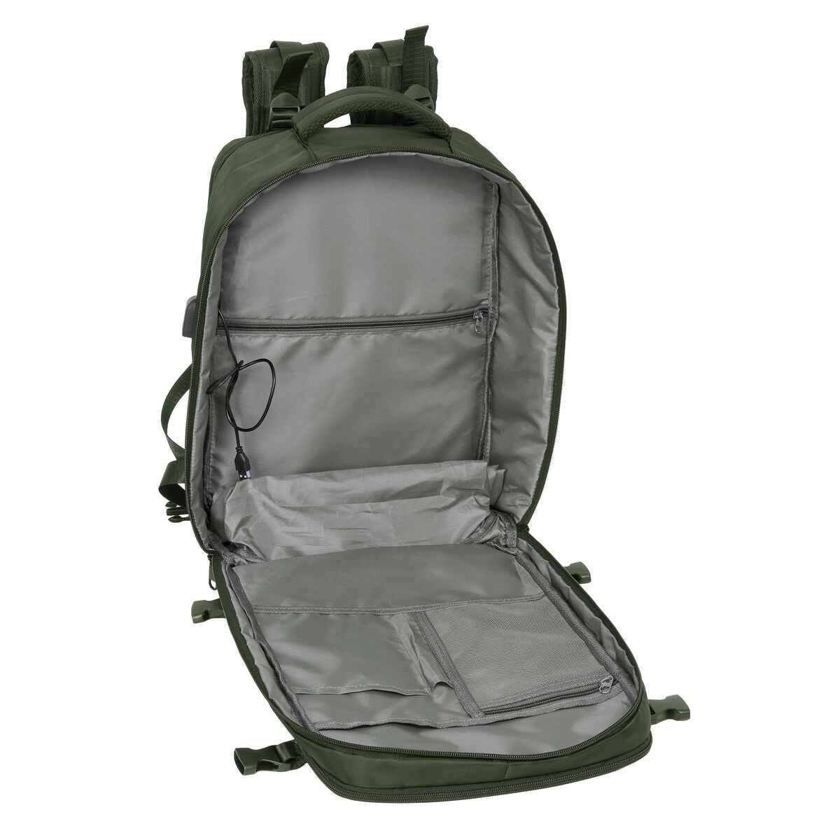 Ghiozdan Safta Verde Verde militar - Birou și papetărie, Material școlar și educațional