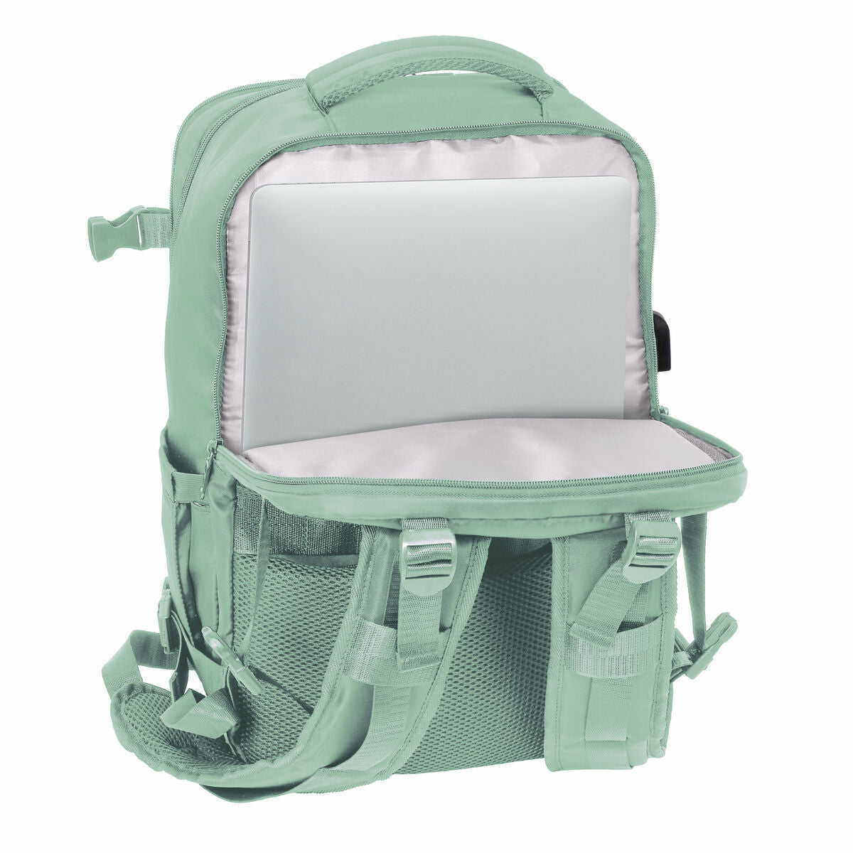 Ghiozdan Safta Verde pastel Albastru - Birou și papetărie, Material școlar și educațional