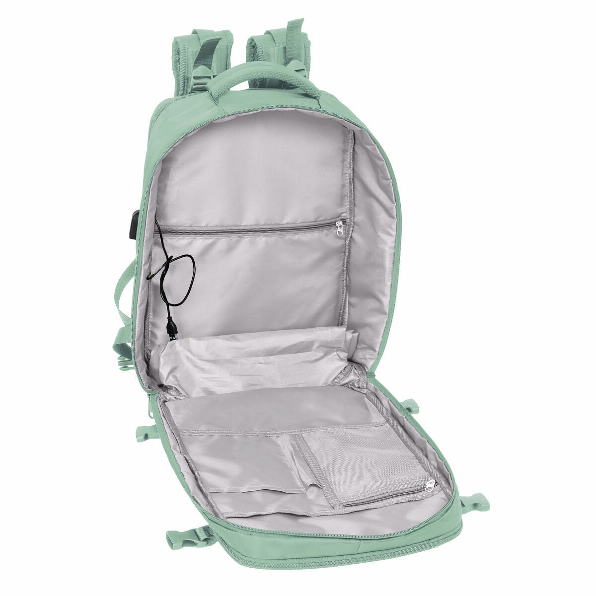 Ghiozdan Safta Verde pastel Albastru - Birou și papetărie, Material școlar și educațional