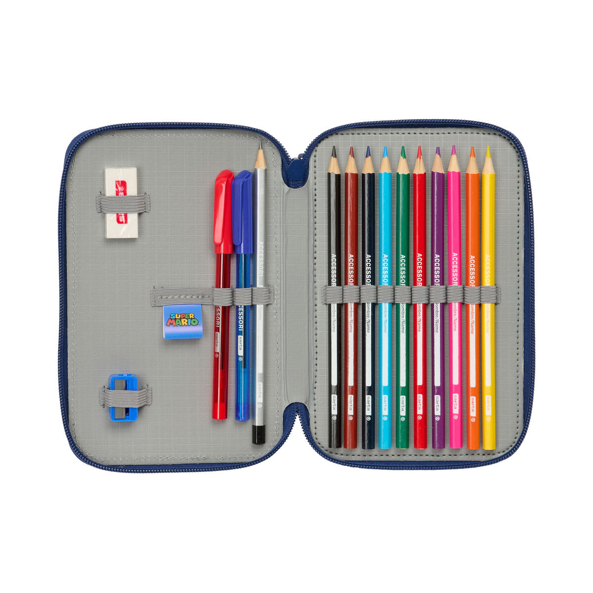 Geantă Universală Super Mario Mamma mia Roșu Bleumarin 12.5 x 19.5 x 4 cm 29 Piese - Birou și papetărie, Material școlar și educațional