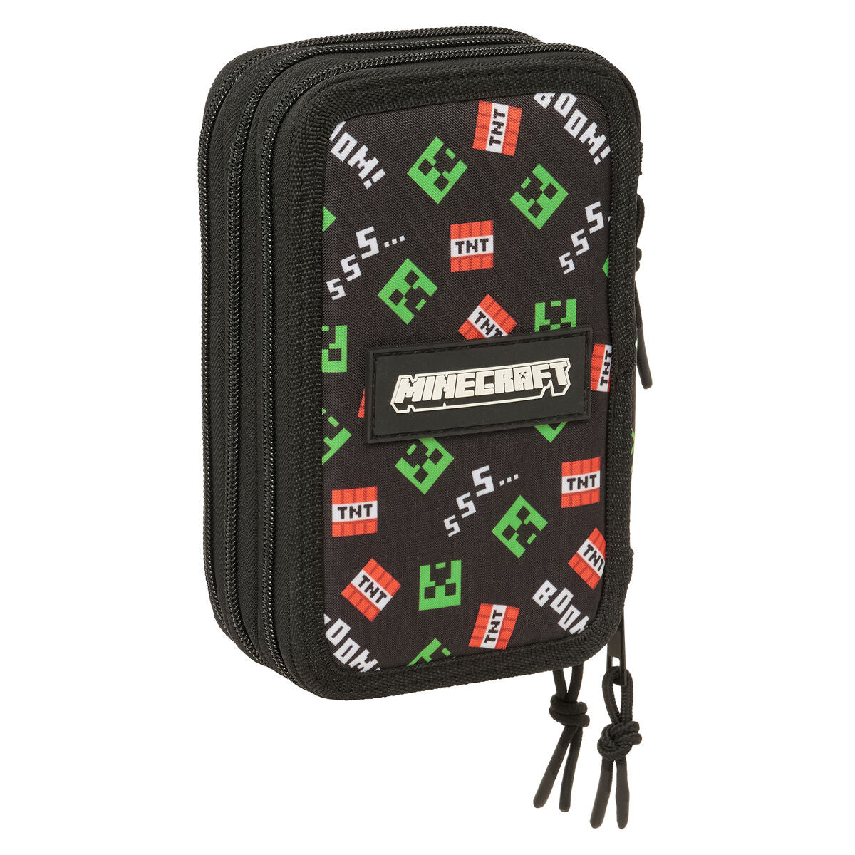 Penar Triplu Minecraft Negru 12,5 x 19,5 x 5,5 cm 37 Piese - Birou și papetărie, Material școlar și educațional