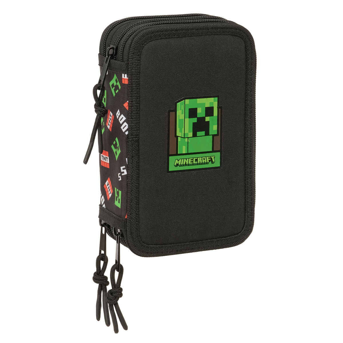 Penar Triplu Minecraft Negru 12,5 x 19,5 x 5,5 cm 37 Piese - Birou și papetărie, Material școlar și educațional
