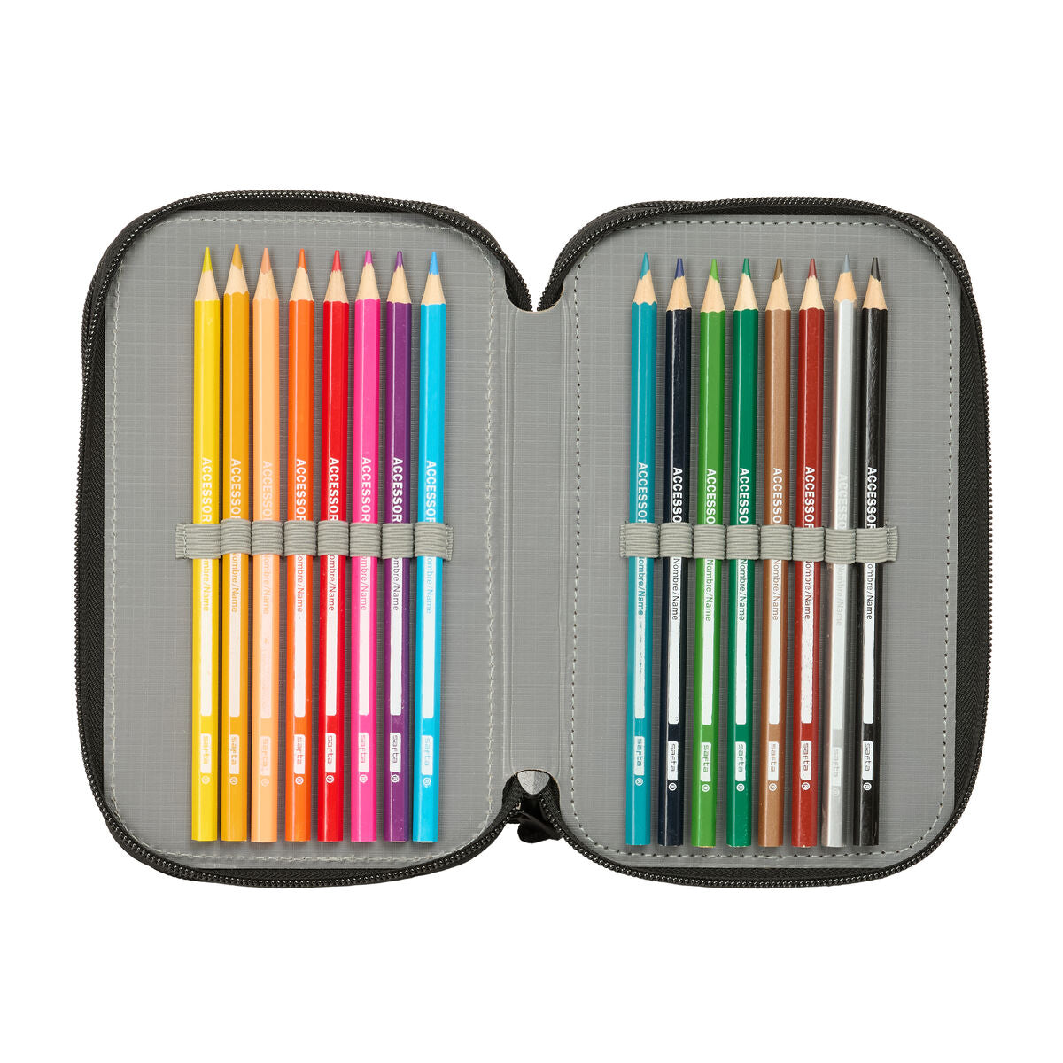 Penar Triplu Minecraft Negru 12,5 x 19,5 x 5,5 cm 37 Piese - Birou și papetărie, Material școlar și educațional