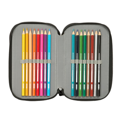 Penar Triplu Minecraft Negru 12,5 x 19,5 x 5,5 cm 37 Piese - Birou și papetărie, Material școlar și educațional