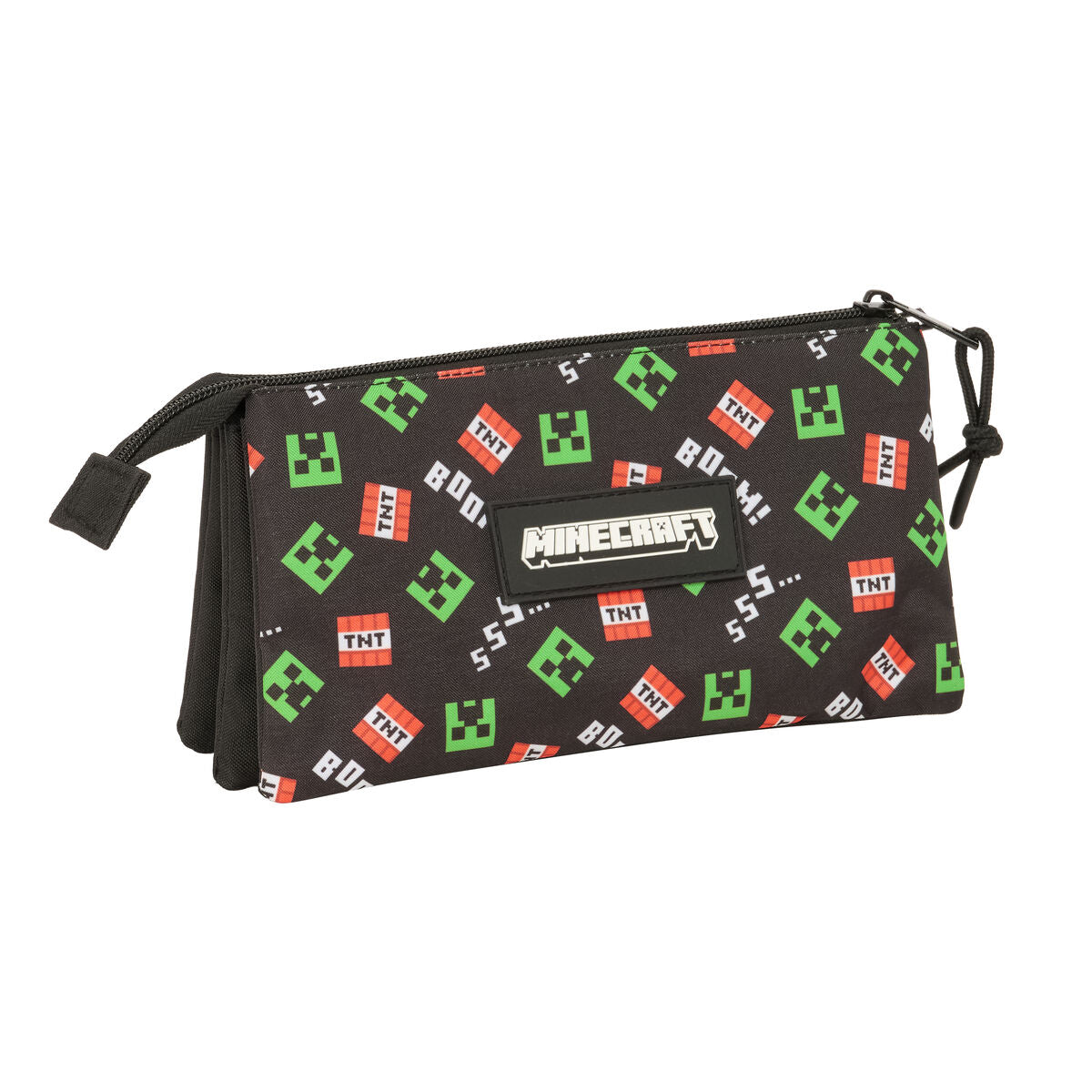 Penar triplu Minecraft Negru 22 x 12 x 3 cm - Birou și papetărie, Material școlar și educațional