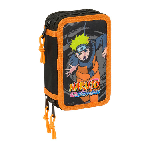 Geantă Universală Naruto Negru 12,5 x 19,5 x 5,5 cm 37 Piese - Birou și papetărie, Material școlar și educațional