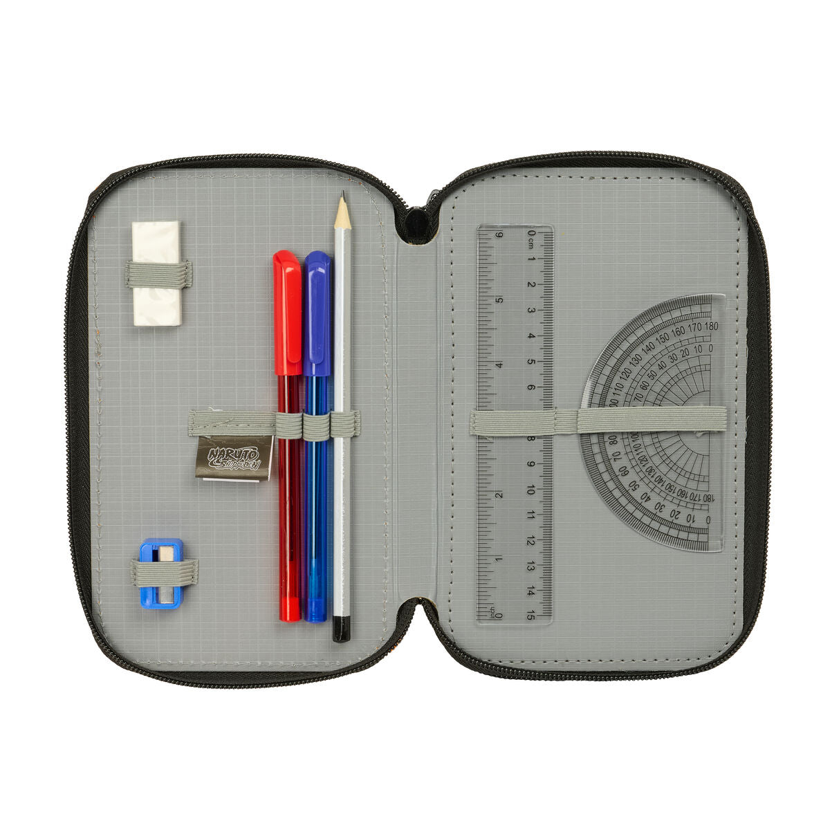 Geantă Universală Naruto Negru 12,5 x 19,5 x 5,5 cm 37 Piese - Birou și papetărie, Material școlar și educațional