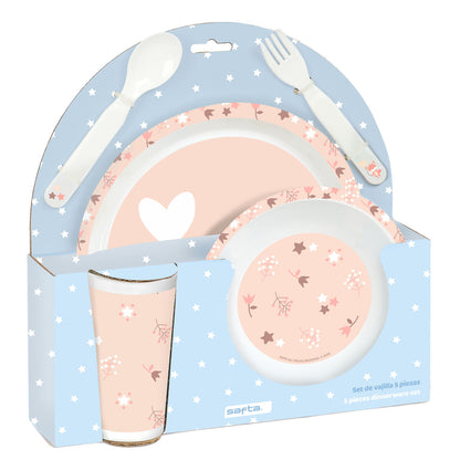 Set de Menaj pentru Copii Safta Flores PVC - Acasă și bucătărie, Tacâmuri, veselă și sticlărie