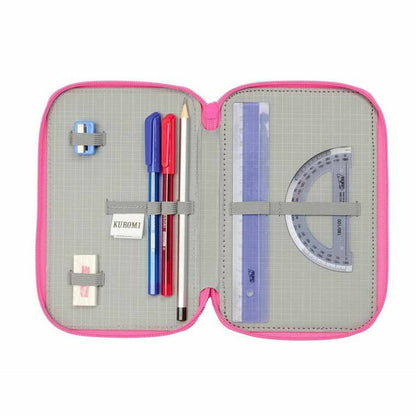 Penar Triplu Kuromi Negru Fucsia 12,5 x 19,5 x 5,5 cm 37 Piese - Birou și papetărie, Material școlar și educațional