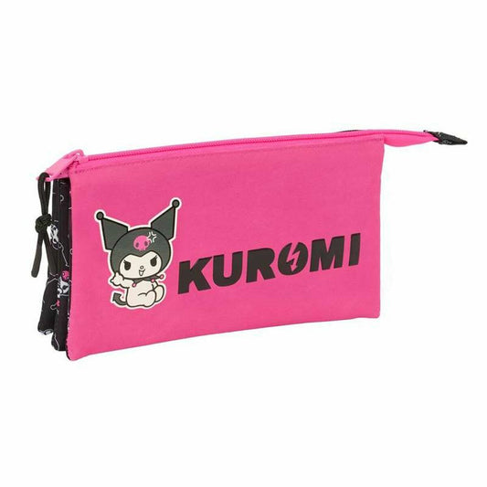 Penar triplu Kuromi Negru Fucsia 22 x 12 x 3 cm - Birou și papetărie, Material școlar și educațional