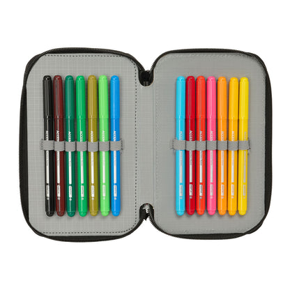 Geantă Universală Batman Negru 12,5 x 19,5 x 5,5 cm 37 Piese - Birou și papetărie, Material școlar și educațional