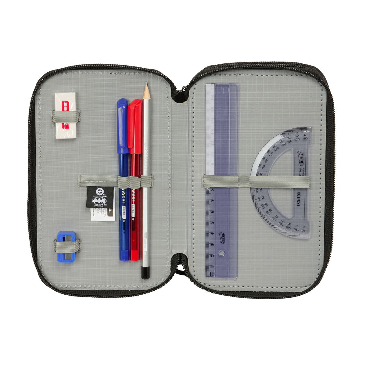 Geantă Universală Batman Negru 12,5 x 19,5 x 5,5 cm 37 Piese - Birou și papetărie, Material școlar și educațional