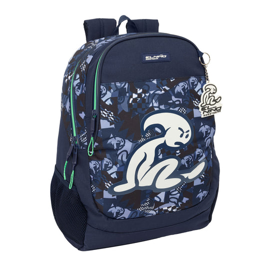 Ghiozdan El Niño Navy Bleumarin 32 x 44 x 16 cm - Birou și papetărie, Material școlar și educațional