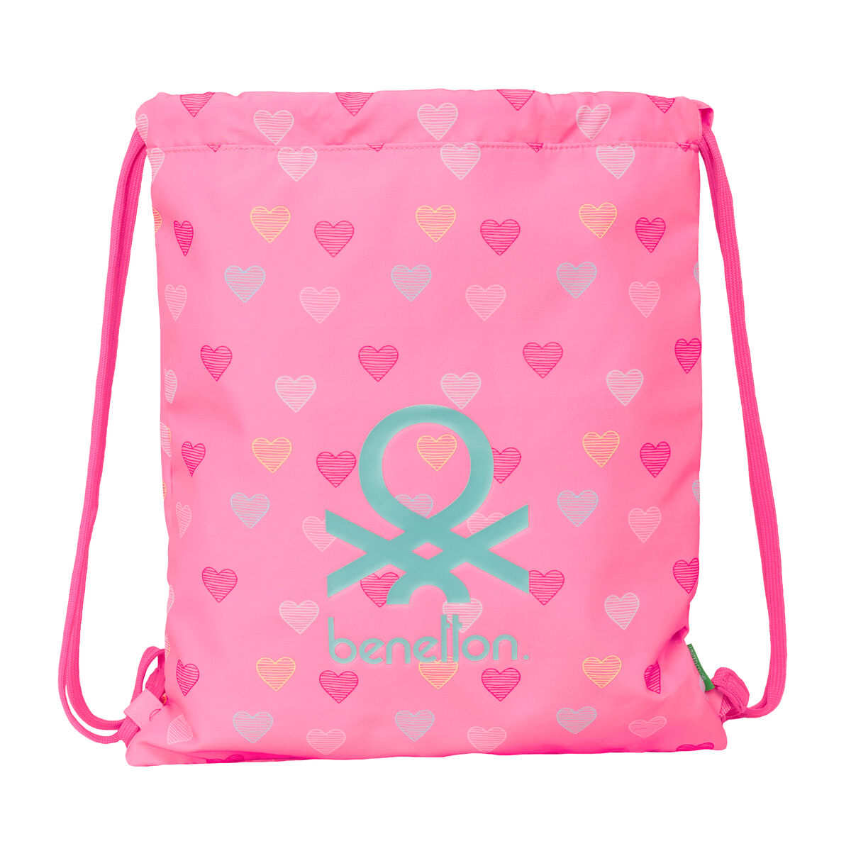 Geantă Rucsac cu Bretele Benetton Heart Roz 35 x 40 x 1 cm - Birou și papetărie, Material școlar și educațional