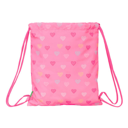 Geantă Rucsac cu Bretele Benetton Heart Roz 35 x 40 x 1 cm - Birou și papetărie, Material școlar și educațional