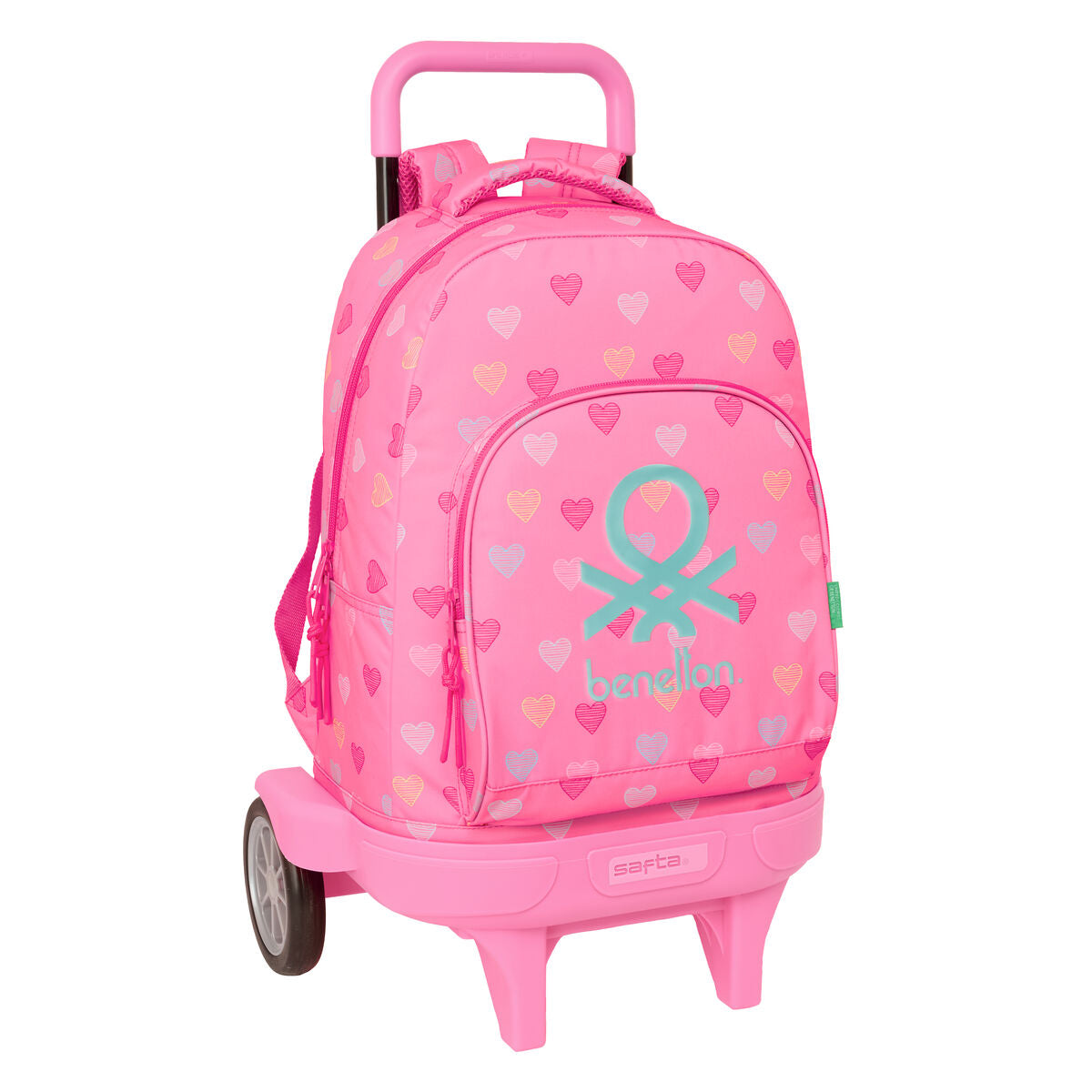 Ghiozdan Benetton Heart Roz 33 x 45 x 22 cm - Birou și papetărie, Material școlar și educațional