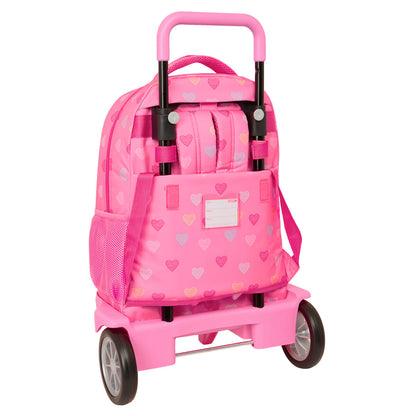 Ghiozdan Benetton Heart Roz 33 x 45 x 22 cm - Birou și papetărie, Material școlar și educațional