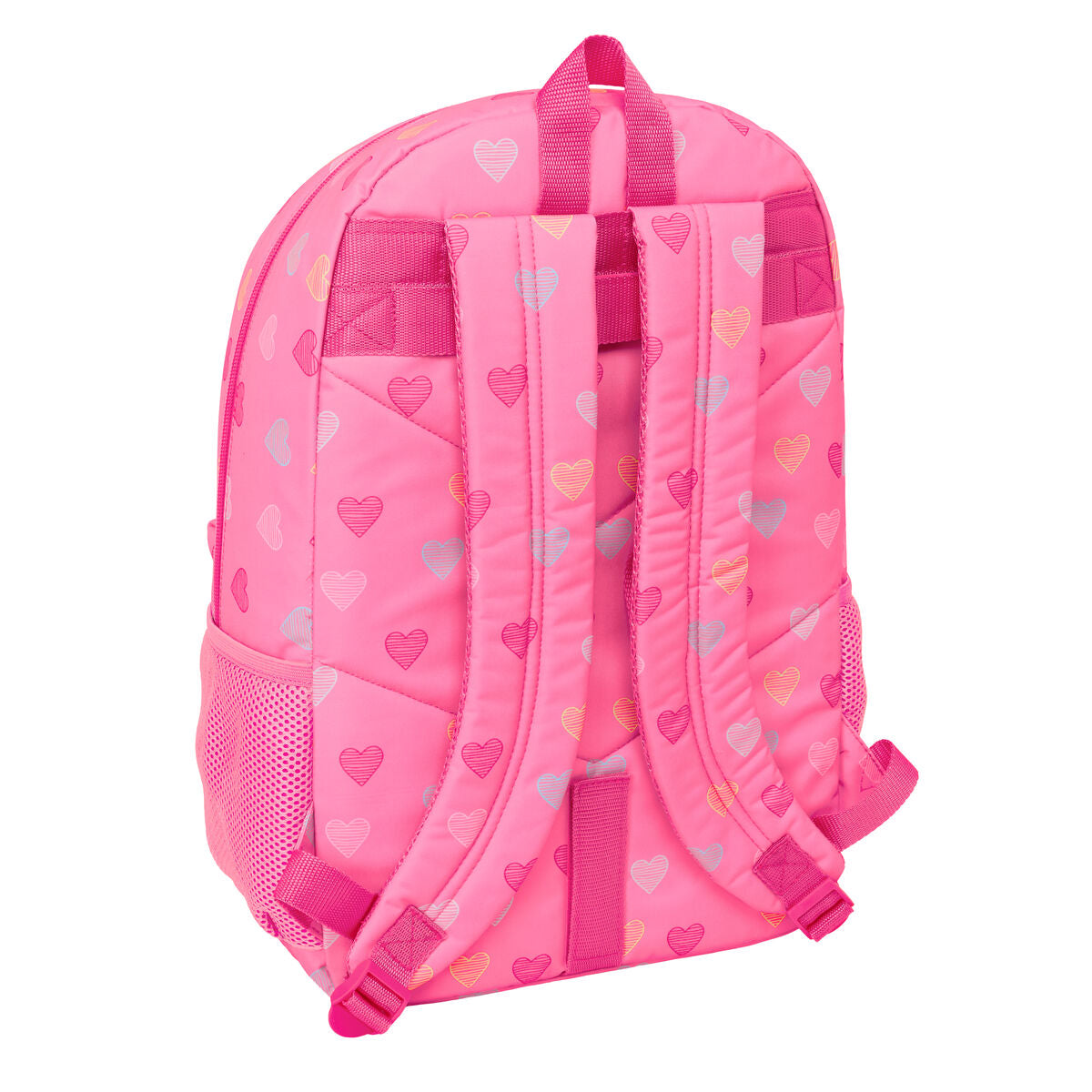 Ghiozdan Benetton Heart Roz 30 x 46 x 14 cm - Birou și papetărie, Material școlar și educațional