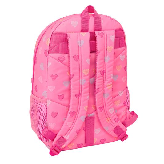 Ghiozdan Benetton Heart Roz 30 x 46 x 14 cm - Birou și papetărie, Material școlar și educațional