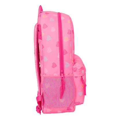 Ghiozdan Benetton Heart Roz 30 x 46 x 14 cm - Birou și papetărie, Material școlar și educațional