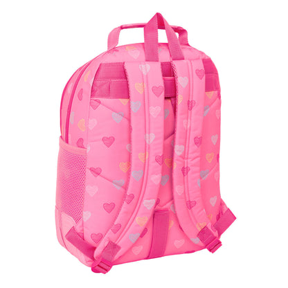 Ghiozdan Benetton Heart Roz 32 x 42 x 15 cm - Birou și papetărie, Material școlar și educațional