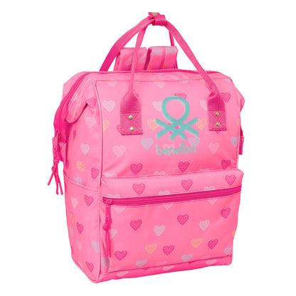 Ghiozdan Benetton benetton Roz 27 x 40 x 19 cm - Birou și papetărie, Material școlar și educațional