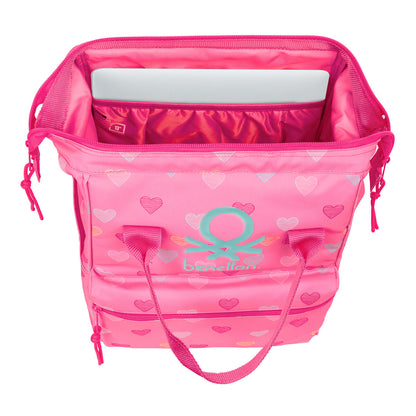 Ghiozdan Benetton benetton Roz 27 x 40 x 19 cm - Birou și papetărie, Material școlar și educațional