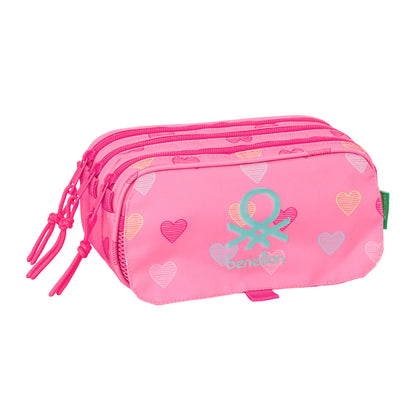 Geantă Universală Benetton Heart Roz 21,5 x 10 x 8 cm - Birou și papetărie, Material școlar și educațional
