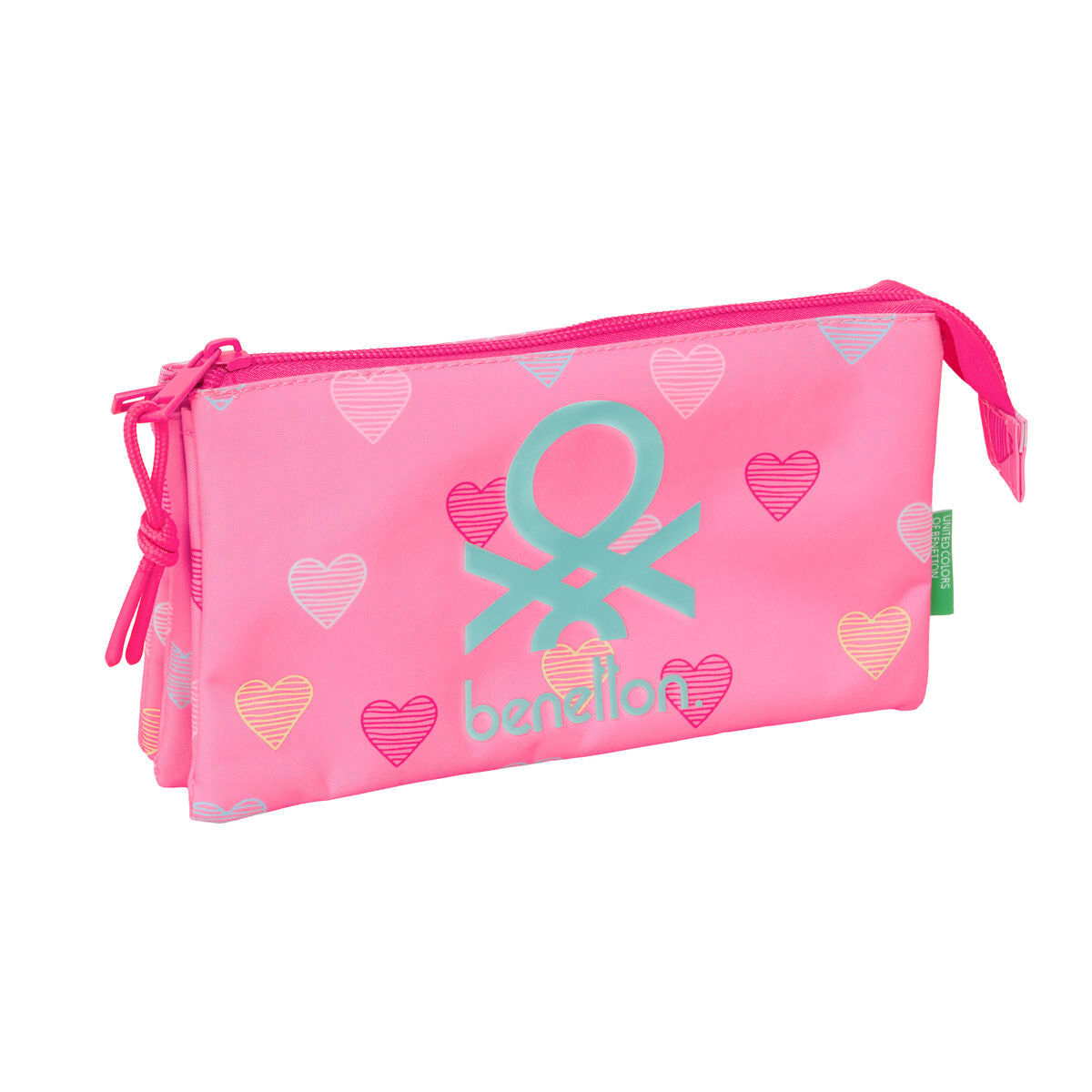 Geantă Universală Benetton Heart Roz 22 x 12 x 3 cm - Birou și papetărie, Material școlar și educațional
