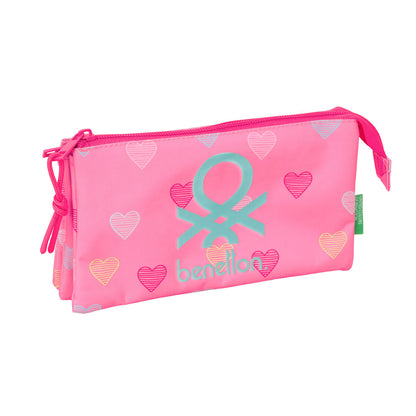 Geantă Universală Benetton Heart Roz 22 x 12 x 3 cm - Birou și papetărie, Material școlar și educațional