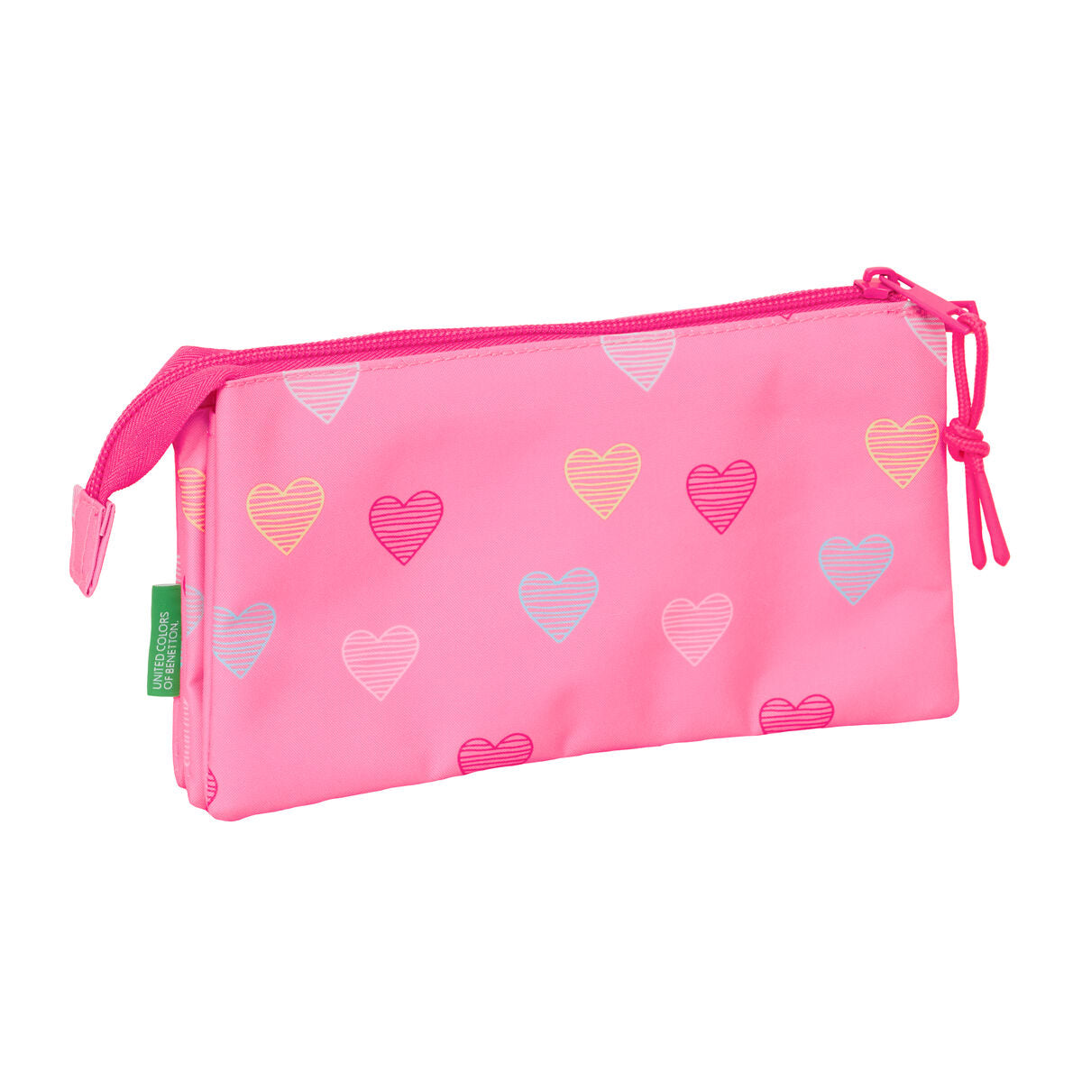 Geantă Universală Benetton Heart Roz 22 x 12 x 3 cm - Birou și papetărie, Material școlar și educațional