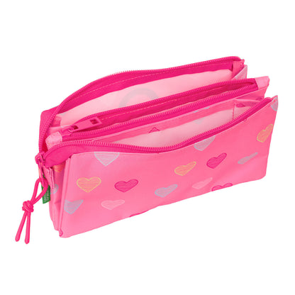 Geantă Universală Benetton Heart Roz 22 x 12 x 3 cm - Birou și papetărie, Material școlar și educațional
