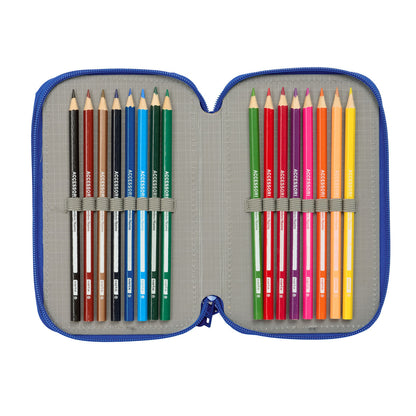 Geantă Universală Sonic Albastru 12,5 x 19,5 x 5,5 cm 37 Piese - Birou și papetărie, Material școlar și educațional