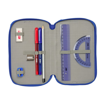Geantă Universală Sonic Albastru 12,5 x 19,5 x 5,5 cm 37 Piese - Birou și papetărie, Material școlar și educațional