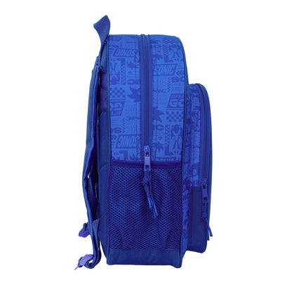 Ghiozdan Sonic Albastru 32 x 38 x 12 cm - Birou și papetărie, Material școlar și educațional