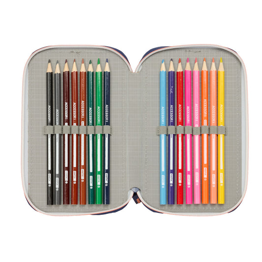 Geantă Universală F.C. Barcelona Bleumarin 12,5 x 19,5 x 5,5 cm 37 Piese - Birou și papetărie, Material școlar și educațional