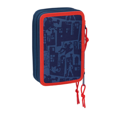 Geantă Universală Spider-Man Albastru 12,5 x 19,5 x 5,5 cm 37 Piese - Birou și papetărie, Material școlar și educațional