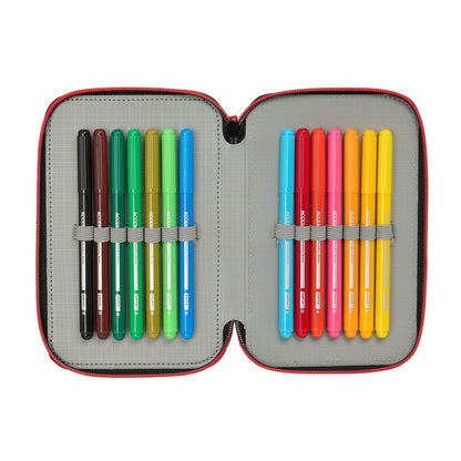 Geantă Universală Spider-Man Negru 12,5 x 19,5 x 5,5 cm 37 Piese - Birou și papetărie, Material școlar și educațional