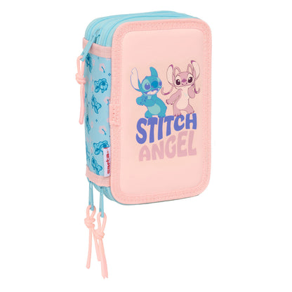 Geantă Universală Lilo & Stitch Ohana Albastru 12,5 x 19,5 x 5,5 cm 37 Piese - Birou și papetărie, Material școlar și educațional