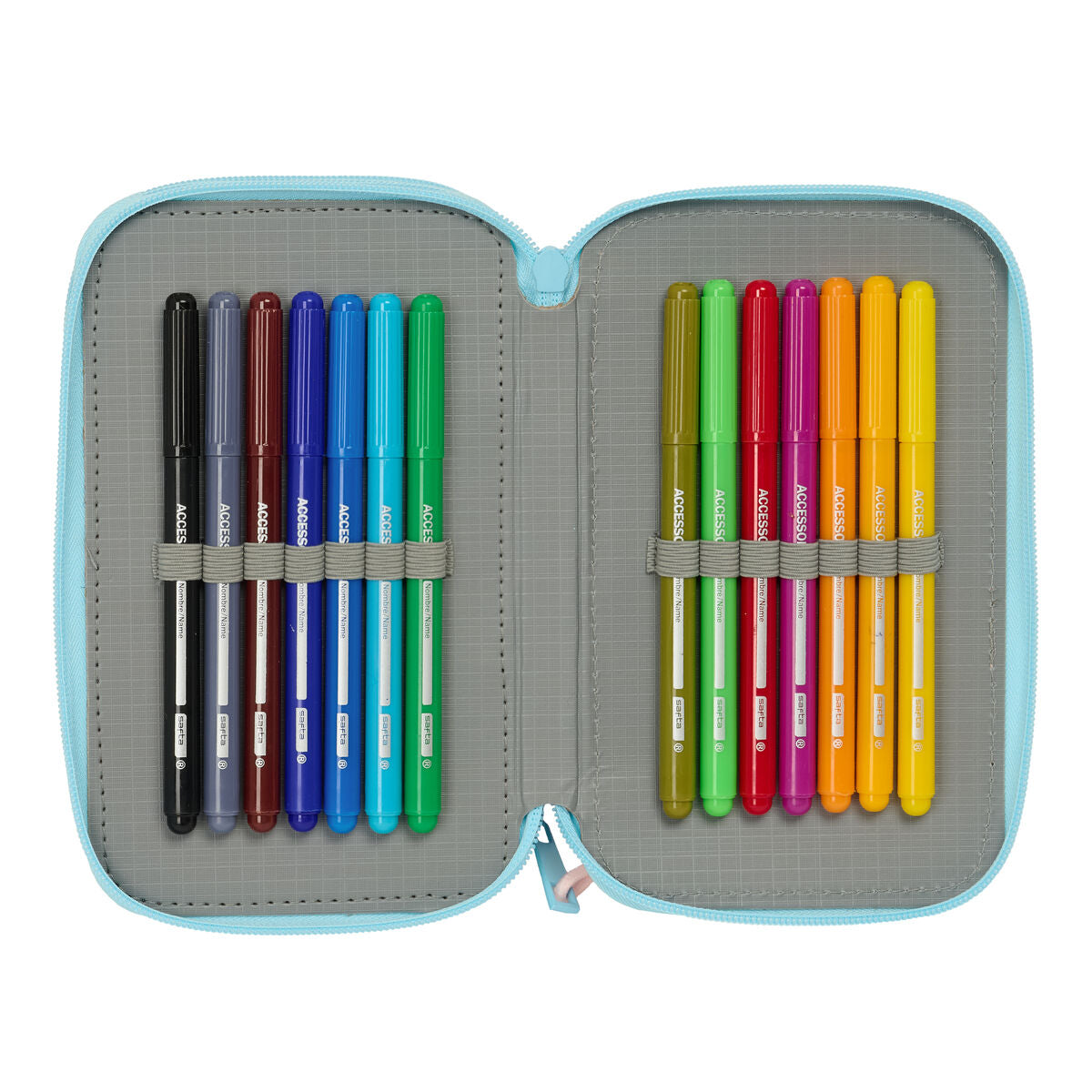 Geantă Universală Lilo & Stitch Ohana Albastru 12,5 x 19,5 x 5,5 cm 37 Piese - Birou și papetărie, Material școlar și educațional