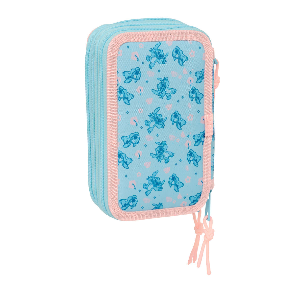 Geantă Universală Lilo & Stitch Ohana Albastru 12,5 x 19,5 x 5,5 cm 37 Piese - Birou și papetărie, Material școlar și educațional