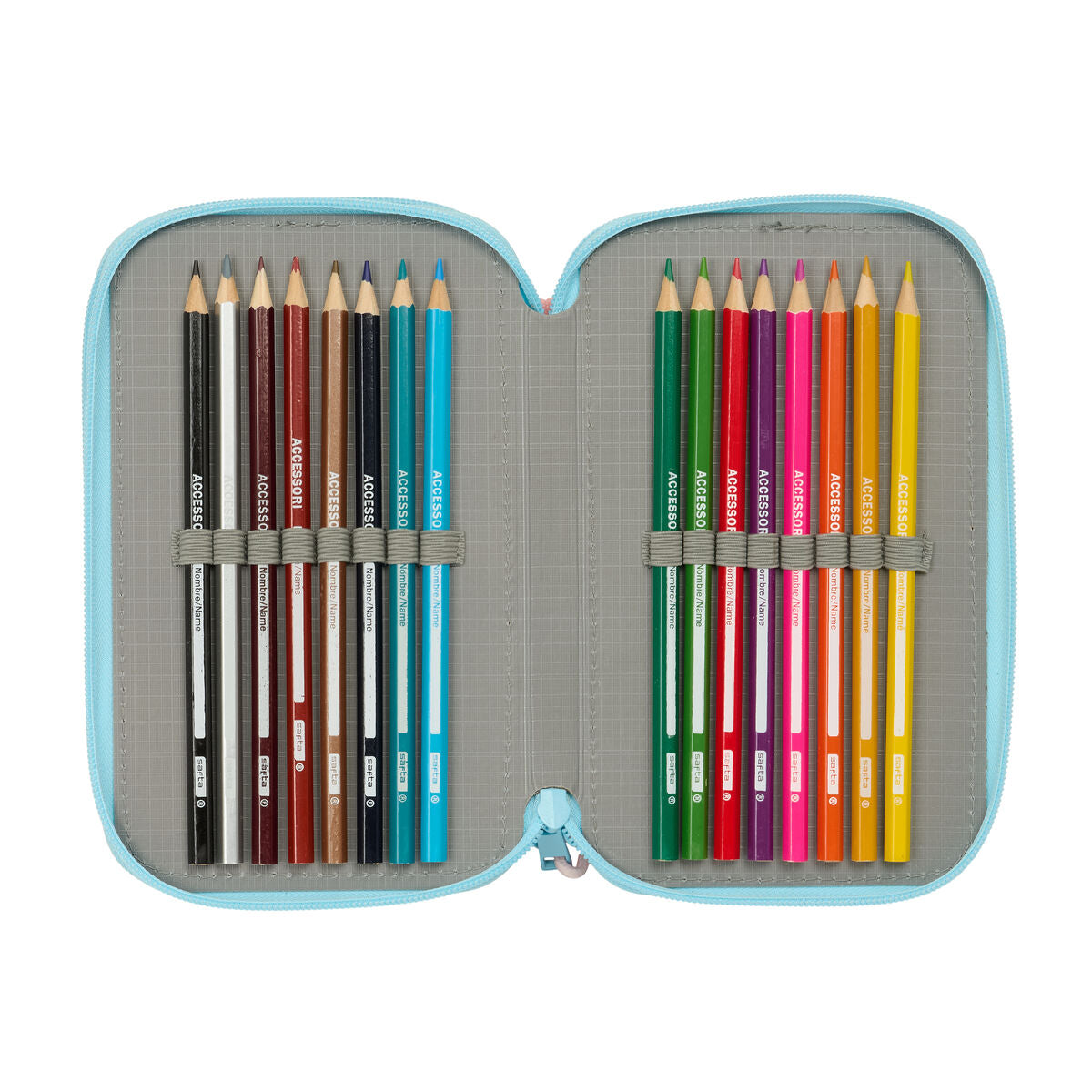 Geantă Universală Lilo & Stitch Ohana Albastru 12,5 x 19,5 x 5,5 cm 37 Piese - Birou și papetărie, Material școlar și educațional