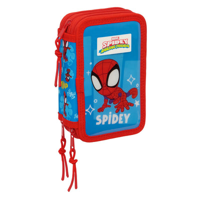 Geantă Universală Spider-Man Albastru Roșu 12,5 x 19,5 x 5,5 cm 37 Piese - Birou și papetărie, Material școlar și educațional