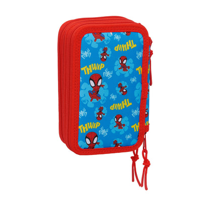 Geantă Universală Spider-Man Albastru Roșu 12,5 x 19,5 x 5,5 cm 37 Piese - Birou și papetărie, Material școlar și educațional