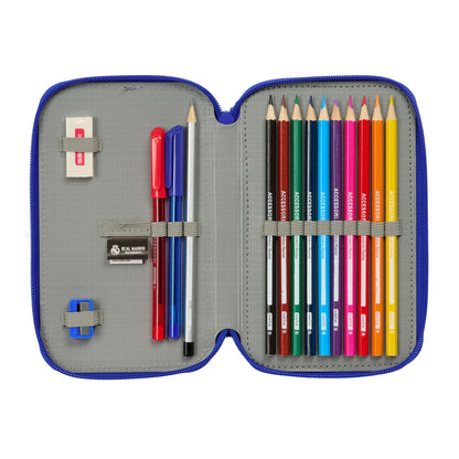 Geantă Universală Real Madrid C.F. Albastru 12.5 x 19.5 x 4 cm 29 Piese - Birou și papetărie, Material școlar și educațional