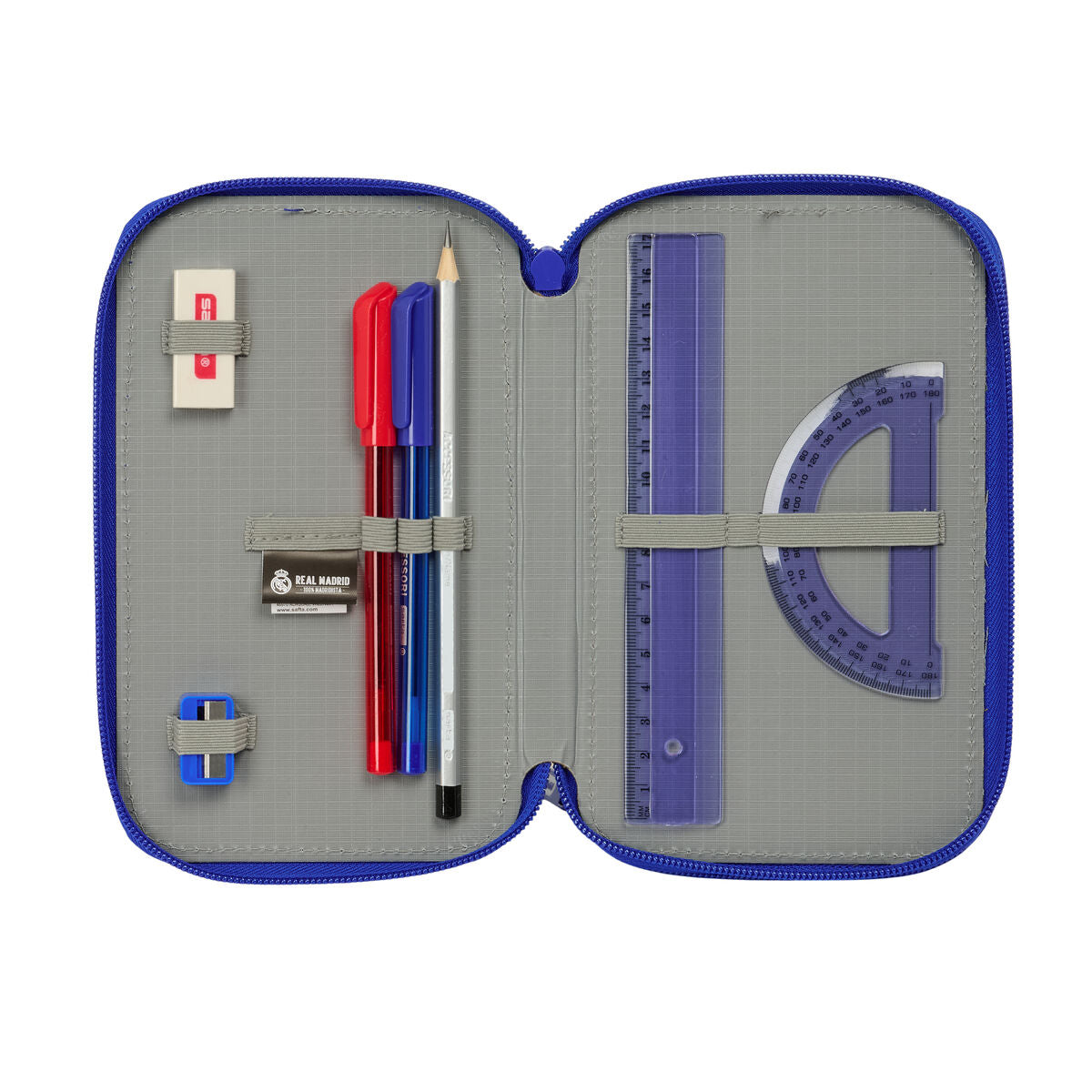 Geantă Universală Real Madrid C.F. Albastru 12,5 x 19,5 x 5,5 cm 37 Piese - Birou și papetărie, Material școlar și educațional