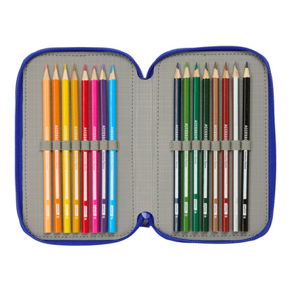 Geantă Universală Real Madrid C.F. Albastru 12,5 x 19,5 x 5,5 cm 37 Piese - Birou și papetărie, Material școlar și educațional