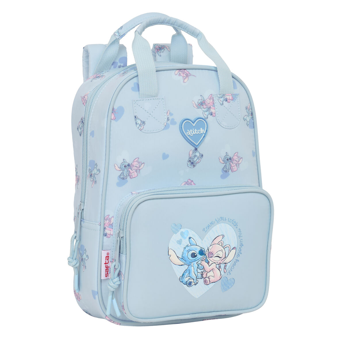 Ghiozdan Lilo & Stitch Albastru deschis 20 x 28 x 8 cm - Birou și papetărie, Material școlar și educațional
