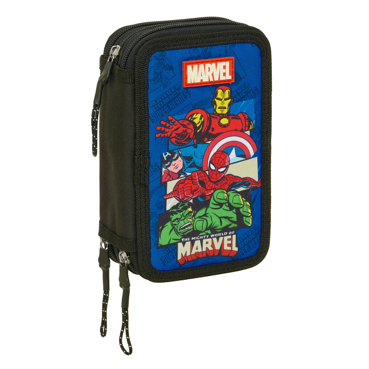 Geantă Universală The Avengers Albastru Negru 12,5 x 19,5 x 5,5 cm 37 Piese - Birou și papetărie, Material școlar și educațional