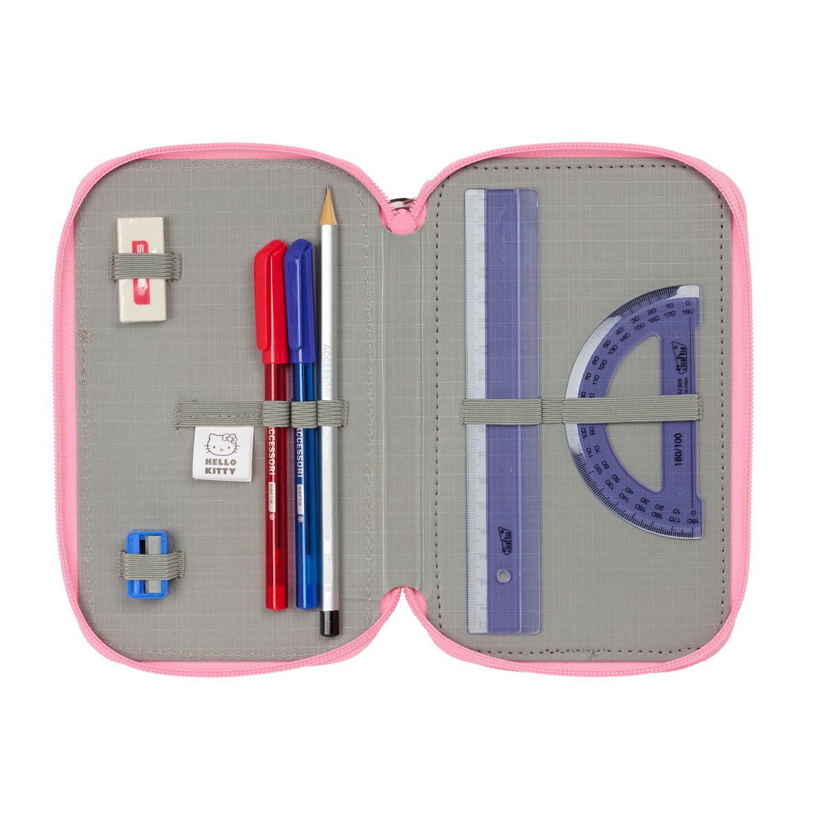 Geantă Universală Hello Kitty Roz 12,5 x 19,5 x 5,5 cm 37 Piese - Birou și papetărie, Material școlar și educațional